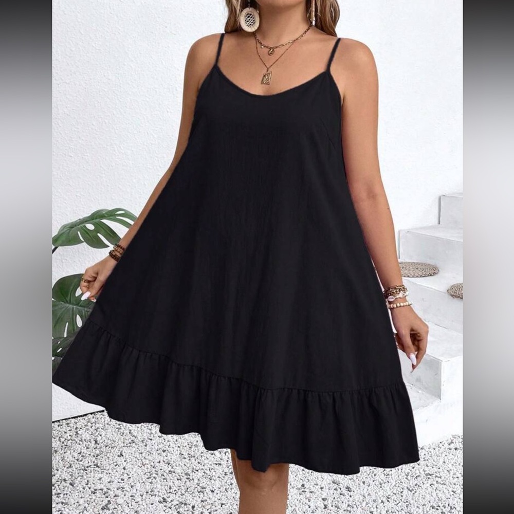 Burgundy Cotton Ruffle Hem Dress - Picture 11 of 15